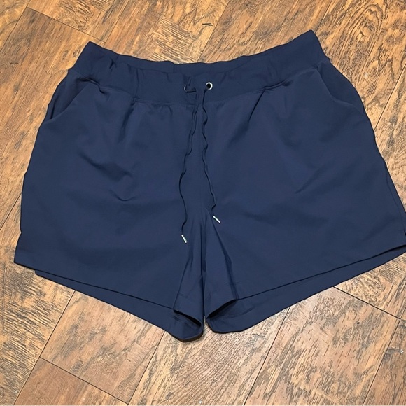 Livi Activewear Shorts Blue Elastic/ribbed wide waistband lined drawstring 22/24 - Picture 1 of 11
